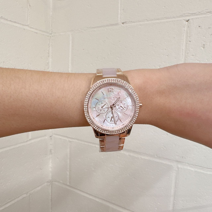 Michael Kors Tibby Multifunction Rose Gold Dial Rose Gold Steel Strap Watch For Women - MK6928