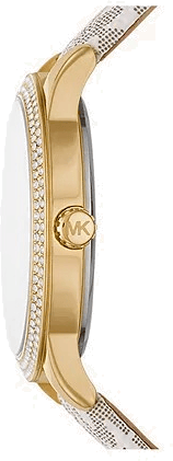 Michael Kors Tibby Multifunction Silver Dial White Leather Strap Watch For Women - MK6967