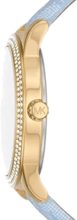 Michael Kors Tibby Multifunction White Dial Blue Leather Strap Watch For Women - MK2965