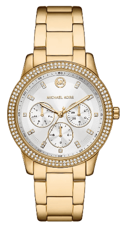 Michael Kors Tibby Multifunction White Dial Gold Steel Strap Watch for Women - MK6969