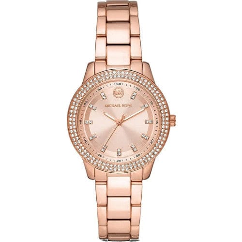 Michael Kors Tibby Pave Rose Gold Dial Rose Gold Steel Strap Watch for Women - MK1058