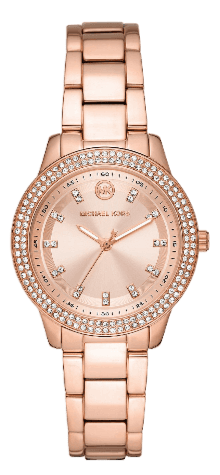 Michael Kors Tibby Pave Rose Gold Dial Rose Gold Steel Strap Watch for Women - MK1058