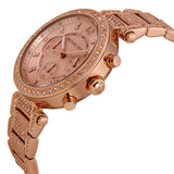 Michael Kors Uptown Glam Parker Chronograph Rose Gold Dial Steel Strap Watch for Women - MK5663