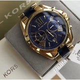 Michael Kors Bradshaw Navy Blue Dial Two Tone Steel Strap Watch for Women - MK6268