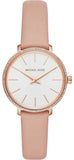 Michael Kors Pyper Analog White Dial Pink Leather Strap Watch For Women - MK2803