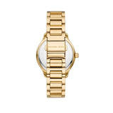 Michael Kors Sage Three-Hand Mother of Pearl White Dial Gold Steel Strap Watch for Women - MK4805