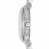 Michael Kors Runway Mercer Quartz Mother of Pearl Blue Dial Silver Steel Strap Watch For Women - MK6857