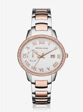 Michael Kors Whitley Analog White Dial Two Tone Steel Strap Watch For Women - MK6228