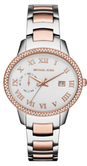 Michael Kors Whitley Analog White Dial Two Tone Steel Strap Watch For Women - MK6228