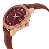 Michael Kors Whitley Quartz Burgundy Dial Burgundy Leather Strap Watch For Women - MK2430