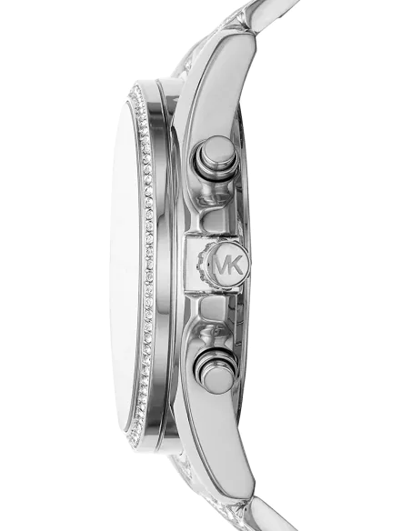 Michael Kors Whitney Chronograph Crystals Silver Dial Silver Steel Strap Watch For Women - MK6728