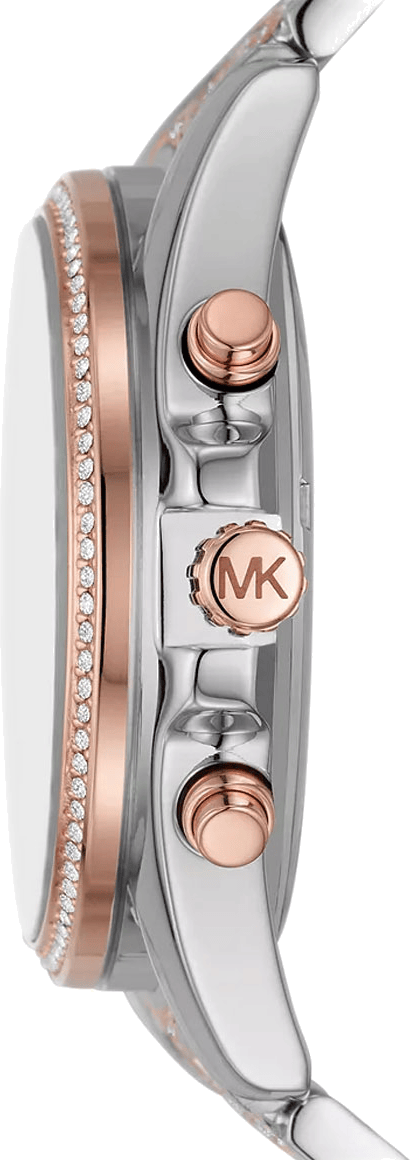 Michael Kors Whitney Chronograph Silver Dial Two Tone Steel Strap Watch For Women - MK7225