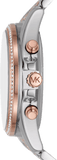 Michael Kors Whitney Chronograph Silver Dial Two Tone Steel Strap Watch For Women - MK7225