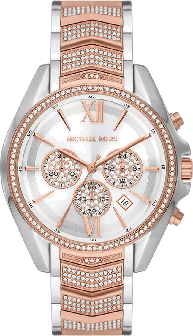 Michael Kors Whitney Chronograph Silver Dial Two Tone Steel Strap Watch For Women - MK7225