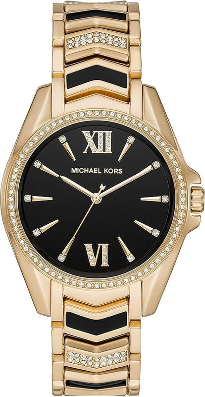 Michael Kors Whitney Quartz Black Dial Two Tone Steel Strap Watch For Women - MK6743