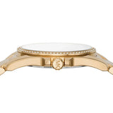 Michael Kors Whitney Three-Hand White Dial Gold Steel Strap Watch For Women - MK6693