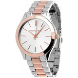 Michael Kors Slim Runway White Dial Two Tone Watch for Women - MK3204B