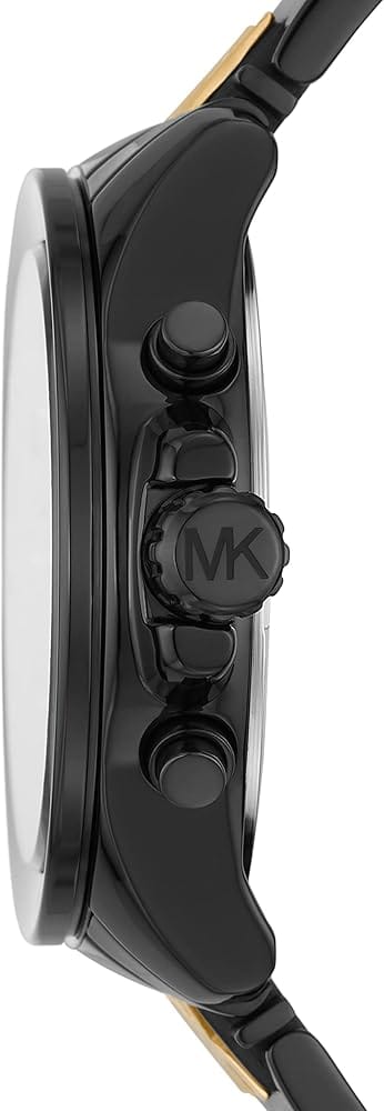 Michael Kors Wren Chronograph Black Dial Two Tone Steel Strap Watch for Women - MK6978