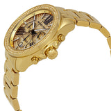 Michael Kors Wren Chronograph Crystal Pave Gold Dial Gold Steel Strap Watch for Women - MK6095