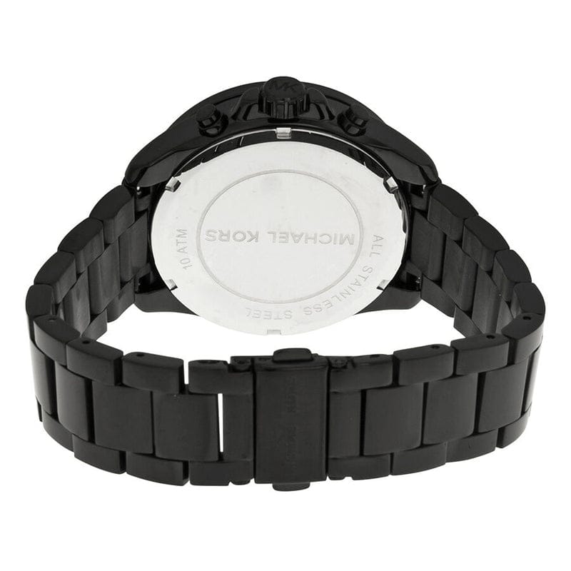 Michael Kors Wren Chronograph Gold Diamonds Dial Black Steel Strap Watch for Women - MK5879