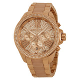 Michael Kors Wren Crystals Rose Gold Dial Rose Gold Steel Strap Watch for Women - MK6096