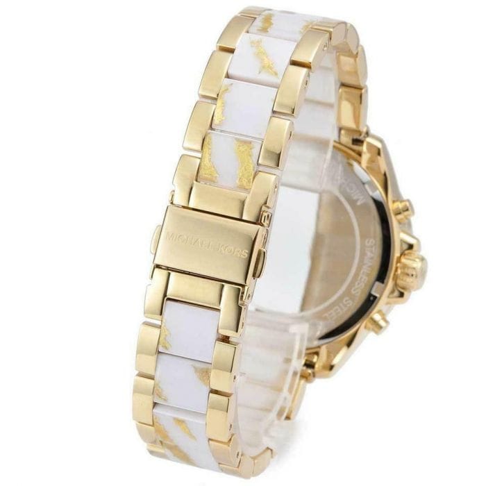 Michael Kors Wren Diamonds Gold Dial Two Tone Steel Strap Watch for Women - MK6157