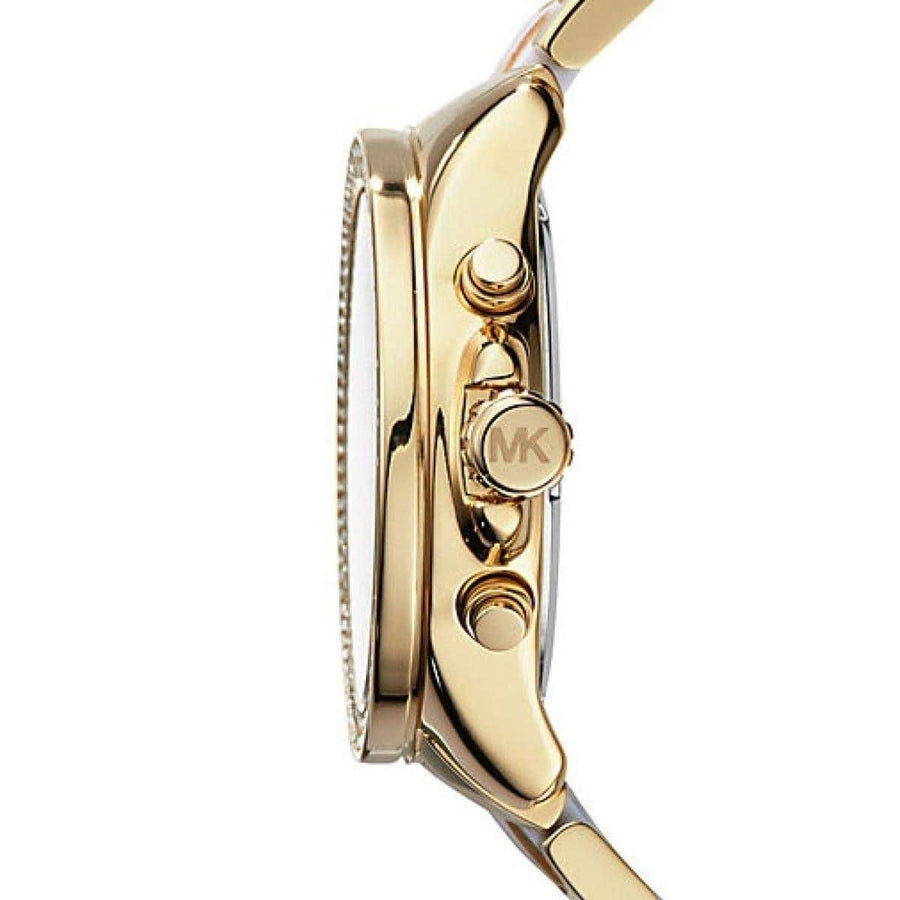 Michael Kors Wren Diamonds Gold Dial Two Tone Steel Strap Watch for Women - MK6157
