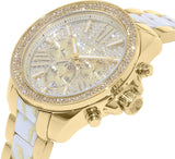 Michael Kors Wren Diamonds Gold Dial Two Tone Steel Strap Watch for Women - MK6157