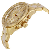 Michael Kors Wren Diamonds Gold Dial Two Tone Steel Strap Watch for Women - MK6157