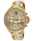 Michael Kors Wren Diamonds Gold Dial Two Tone Steel Strap Watch for Women - MK6157