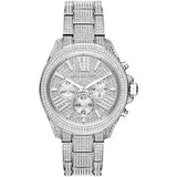 Michael Kors Wren Chronograph Crystals Silver Dial Silver Steel Strap Watch For Women - MK6317