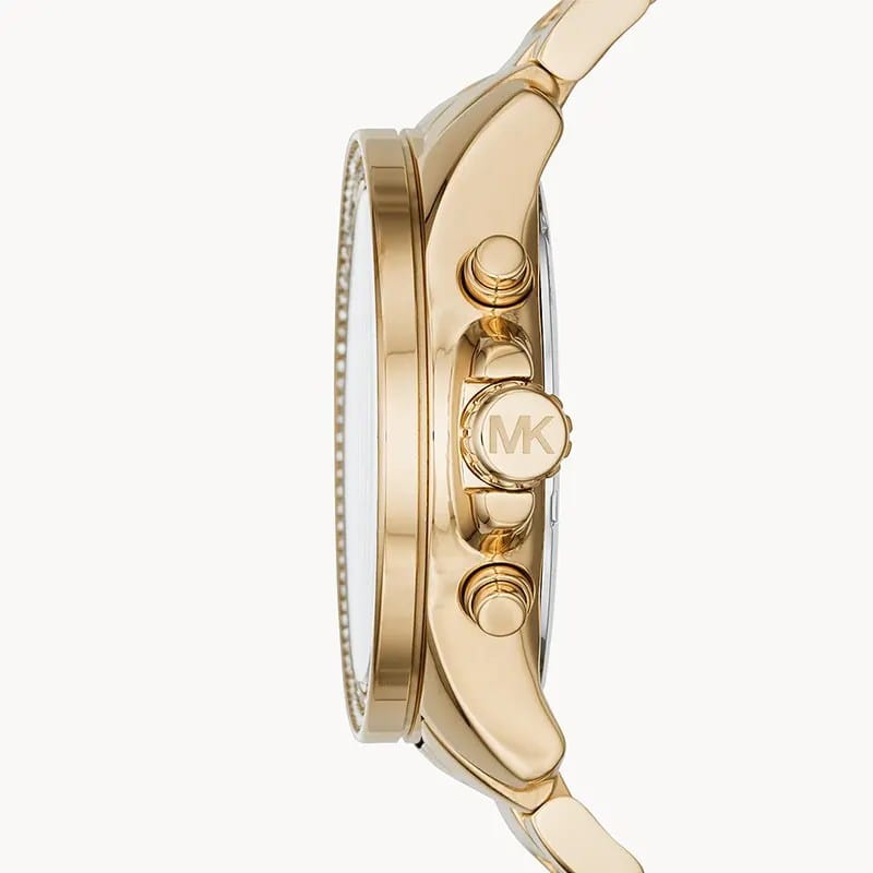 Michael Kors Wren Purple Dial Gold Steel Strap Watch for Women - MK6290