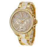 Michael Kors Wren Diamonds Gold  Dial Two Tone Steel Strap Watch for Women - MK6157