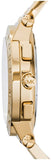 Michael Kors Wyatt Chronograph White Dial Gold Steel Strap Watch For Women - MK5933