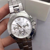 Michael Kors Wyatt White Dial Silver Steel Strap Watch For Women - MK5932