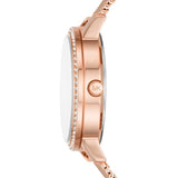 Michael Kors Quartz Crystals Rose Gold Dial Rose Gold Mesh Strap Watch for Women - MKO1012