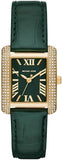 Michael Kors Emery Quartz Diamonds Green Dial Green Leather Strap Watch For Women - MK4697