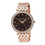 Michael Kors Darci Brown Dial Rose Gold Stainless Steel Strap Watch for Women - MK3217