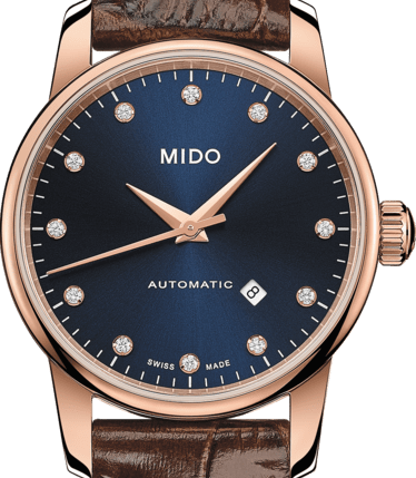Mido Baroncelli Automatic Midnight Blue Dial Brown Leather Strap Watch For Women - M7600.3.65.8