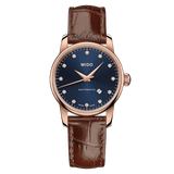 Mido Baroncelli Automatic Midnight Blue Dial Brown Leather Strap Watch For Women - M7600.3.65.8