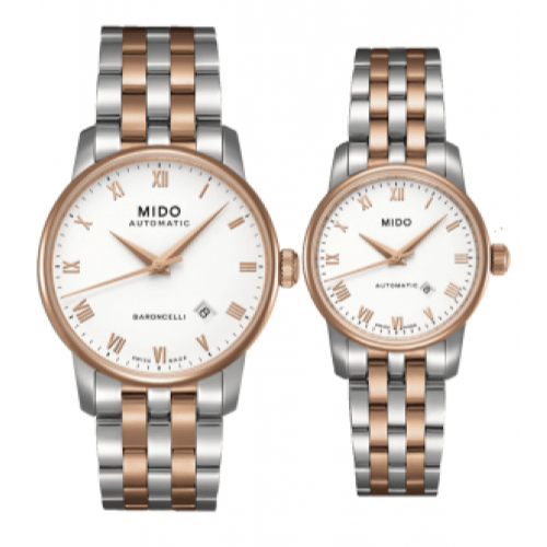 Mido Baroncelli Automatic White Dial Two Tone Steel Strap Watch For Women - M8600.9.N6.1
