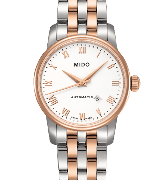 Mido Baroncelli Automatic White Dial Two Tone Steel Strap Watch For Women - M8600.9.N6.1
