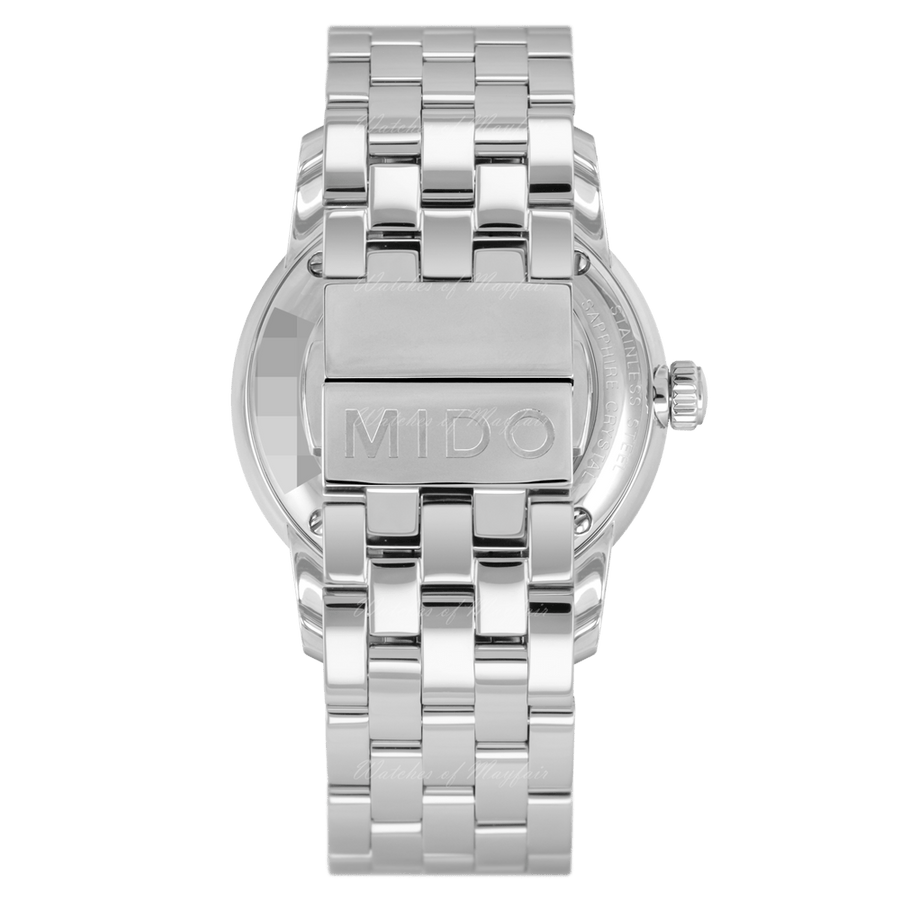 Mido Baroncelli II Automatic White Dial Silver Steel Strap Watch For Men - M8600.4.26.1