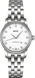 Mido Baroncelli III Automatic Diamonds White Dial Silver Steel Strap Watch For Women - M7600.4.66.1