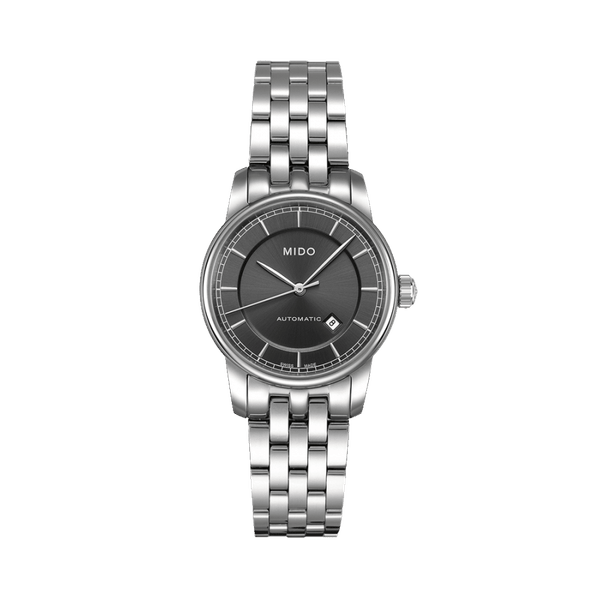 Mido Baroncelli III Automatic Grey Dial Silver Steel Strap Watch For Women - M7600.4.13.1