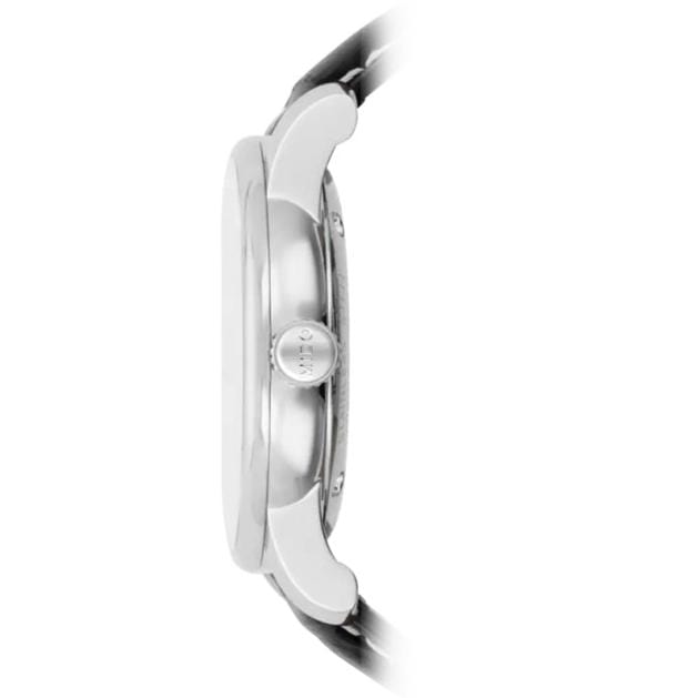 Mido Baroncelli III Automatic Silver Dial Black Leather Strap Watch For Women - M7600.4.21.4