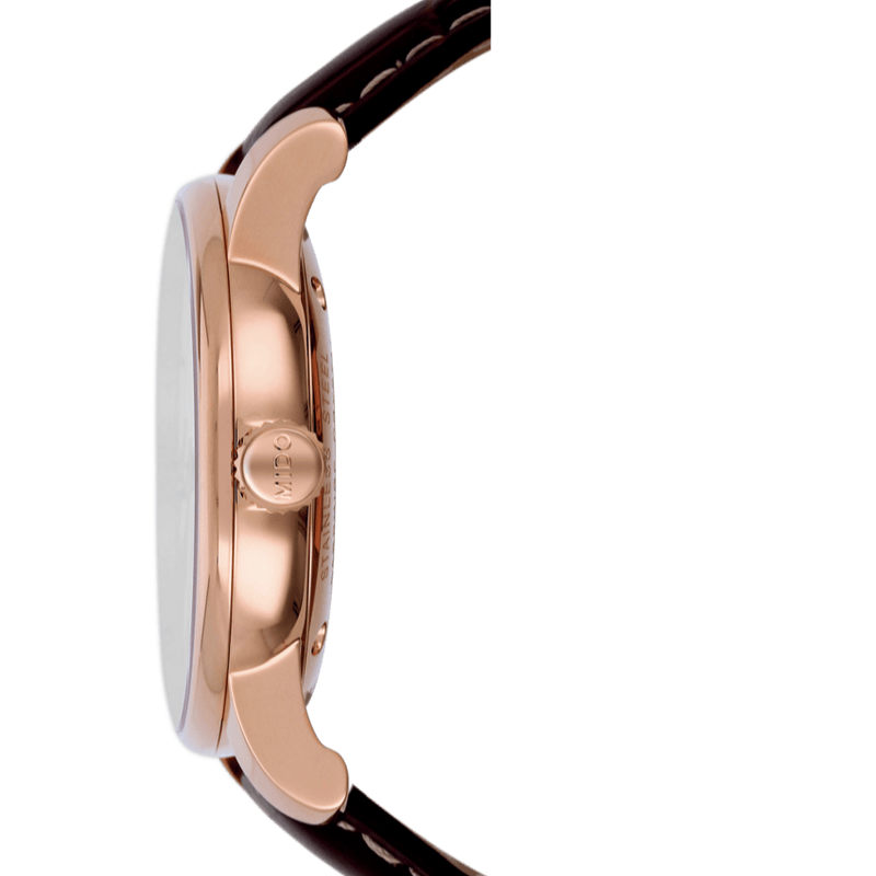 Mido Baroncelli III Automatic Silver Dial Brown Leather Strap Watch For Men - M8600.2.21.8