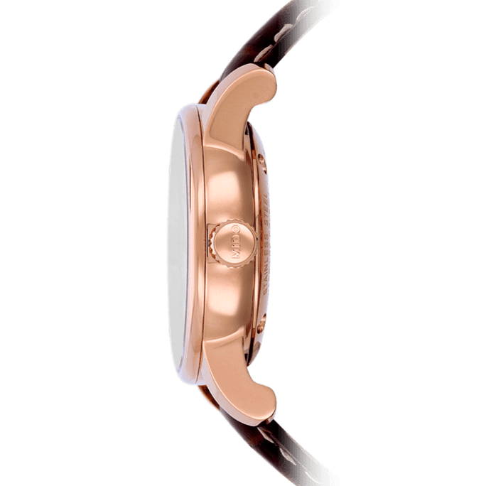 Mido Baroncelli III Automatic Silver Dial Brown Leather Strap Watch For Women - M7600.2.21.8