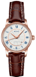 Mido Baroncelli III Automatic Silver Dial Brown Leather Strap Watch For Women - M7600.2.21.8