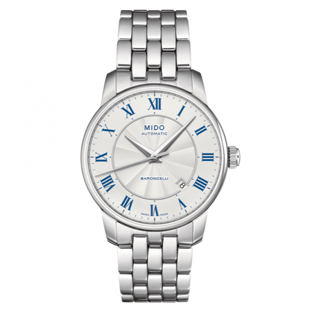 Mido Baroncelli III Automatic Silver Dial Silver Steel Strap Watch For Men - M8600.4.21.1